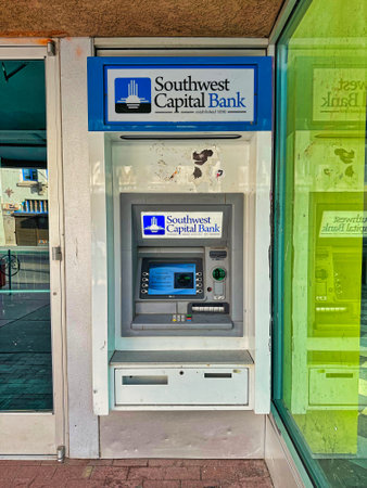 ALBUQUERQUE, NEW MEXICO, USA - March 8, 2023 Southwest Capital Bank ATM. ATM banking machine set into wallのeditorial素材