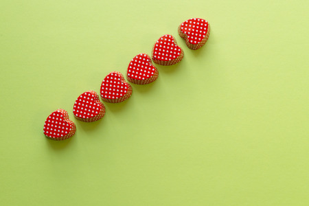 Follow the leader composition made with hearts