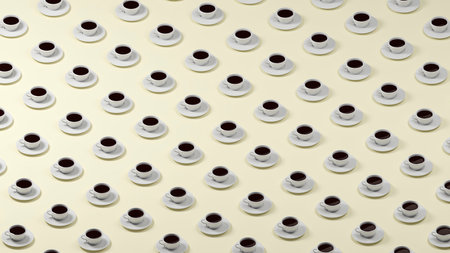 An isometric mug pattern 3d render