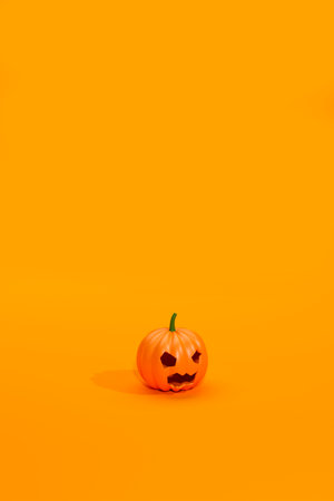 3d render of a Halloween pumpkin with large copy spaceの写真素材