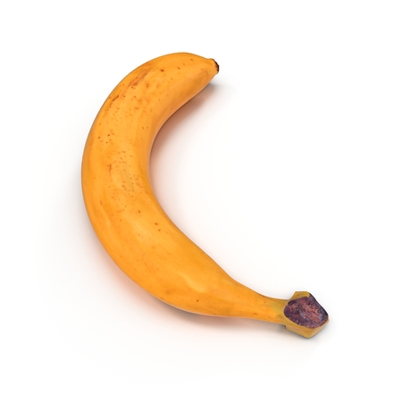 One banana on white background. 3D illustration.の写真素材