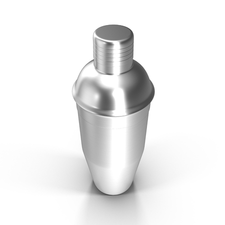 Cocktail shaker. Isolated on white background 3D illustration.の写真素材