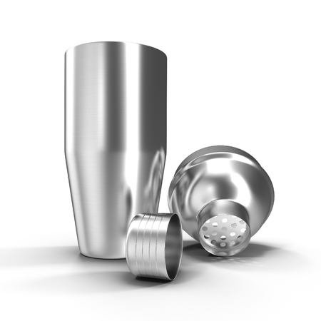 Cocktail shaker. Isolated on white background 3D illustration.の写真素材