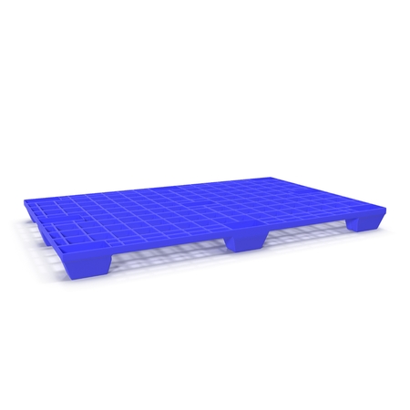 Plastic pallet isolated on white background 3D Illustrationの写真素材
