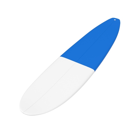 Surfboard isolated on white background 3D Illustrationの写真素材