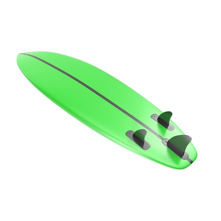 Surfboard isolated on white background 3D Illustrationの写真素材