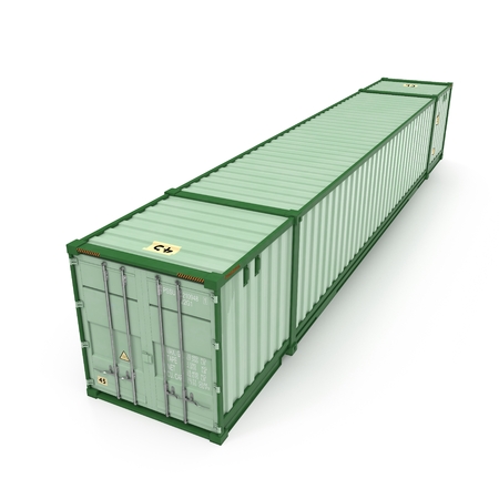 Cargo container on the white background 3D Illustrationの写真素材