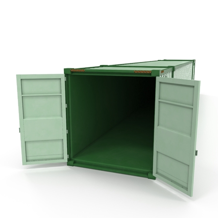 Cargo container on the white background 3D Illustration