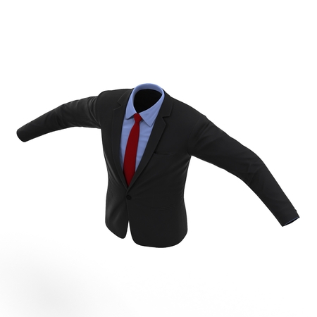 Mens Suit Jacket on White Background 3D Illustrationの写真素材
