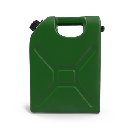 Side view of Green gas canister isolated on white background. 3D illustrationの写真素材