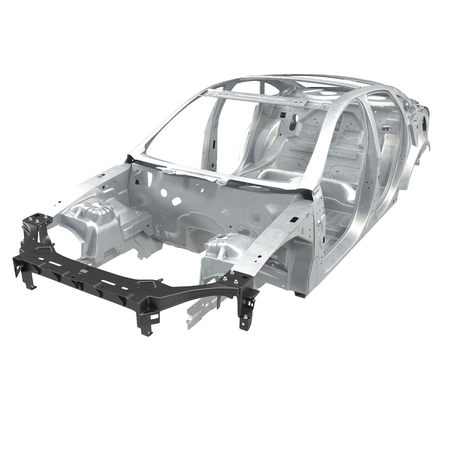 Car Frame without Chassis on white background. 3D illustrationの写真素材
