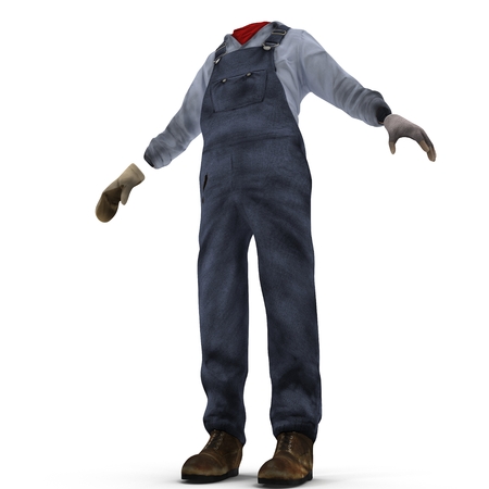 Worker Clothes on white. 3D illustrationの写真素材