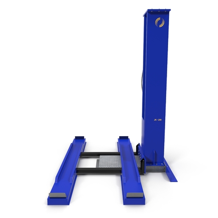 Single Post Car Lift on white background. 3D illustrationの写真素材