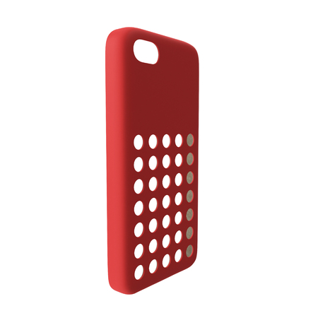 Red cover smartphone on white background. 3D illustrationの写真素材