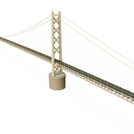 Akashi Kaiky Bridge on white. 3D illustrationの写真素材
