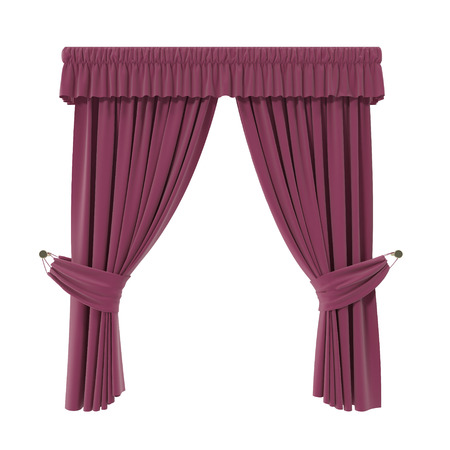 Classic curtain. Isolated on white background. 3D illustrationの写真素材
