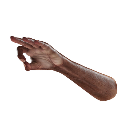 Old african hand Ok Sign on a white. 3D illustrationの写真素材
