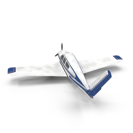 Small private airplane isolated on white. 3D illustrationの写真素材