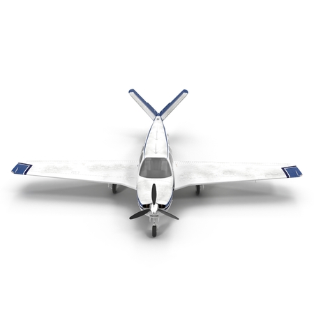 Small private airplane isolated on white. 3D illustrationの写真素材
