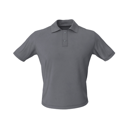 Gray T-Shirt on white background. Front view. 3D illustrationの写真素材