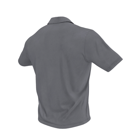 Gray T-Shirt on white background. Rear view. 3D illustrationの写真素材