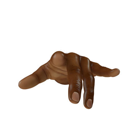 african man hand on a white. 3D illustrationの写真素材