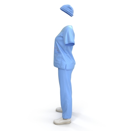 Surgeon dress isolated on white. 3D illustrationの写真素材