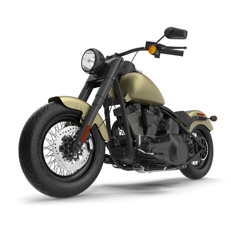 Classic Motorbike isolated on white. 3D illustrationの写真素材