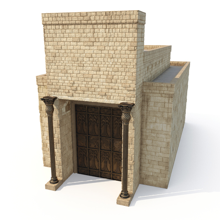King Solomons temple on white. 3D illustrationの写真素材