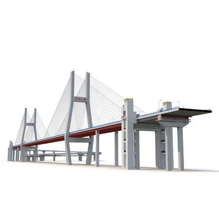 Nanpu Bridge on white. 3D illustrationの写真素材