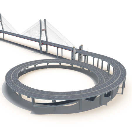Nanpu Bridge on white. 3D illustrationの写真素材