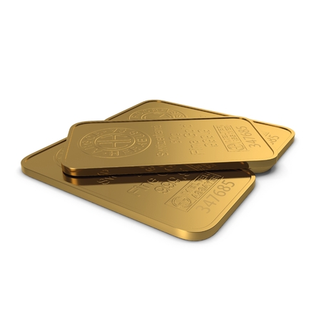 gold bar 50g isolated on white. 3D illustrationのeditorial素材
