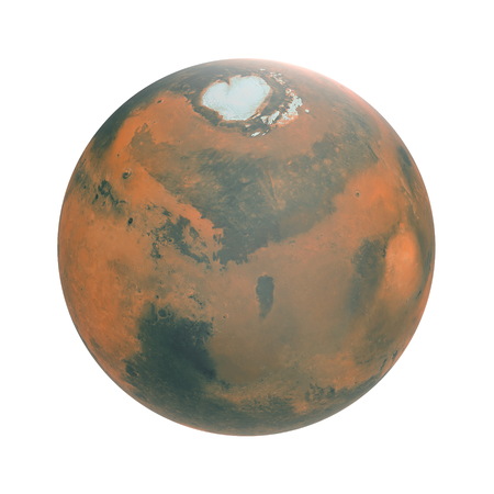 Mars Planet on white background. 3D illustrationの写真素材