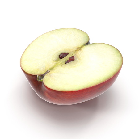 Half Red apple isolated on the white background. 3D illustrationの写真素材