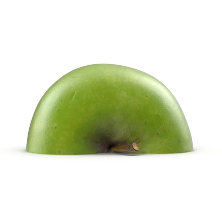 Half Green apple isolated on the white. 3D illustrationの写真素材