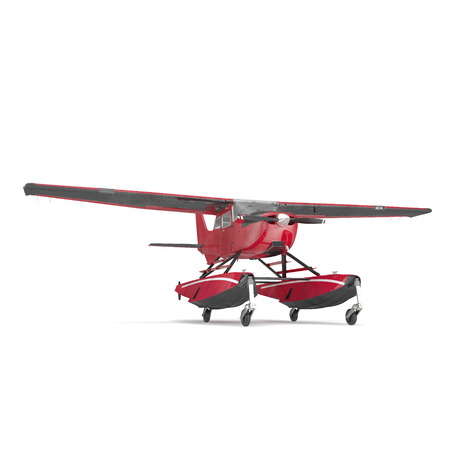 Private Seaplane on white. 3D illustration