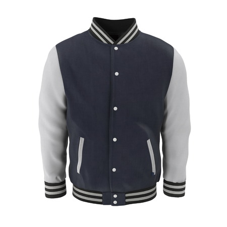 Baseball Jacket on white background. Front view. 3D illustrationの写真素材