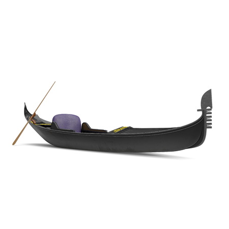 Gondola Boat on white. 3D illustrationの写真素材