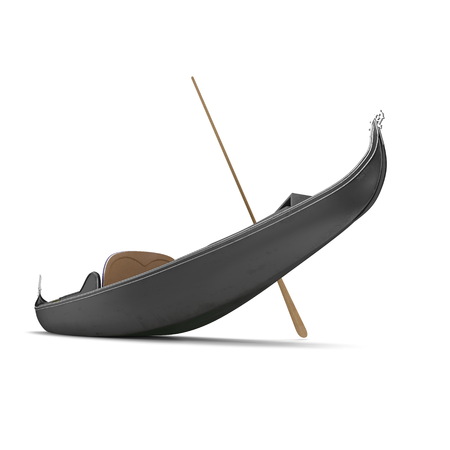 Gondola Boat on white. 3D illustrationの写真素材