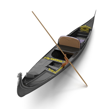 Gondola Boat on white. 3D illustrationの写真素材