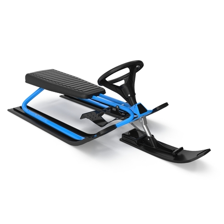 Snow Sled With Steering Wheel on white. 3D illustrationの写真素材