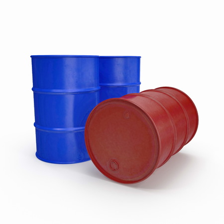 Oil barrels isolated on white. 3D illustration