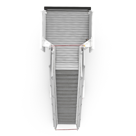 Passenger Boarding Stairs Car on white. Top view. 3D illustrationの写真素材