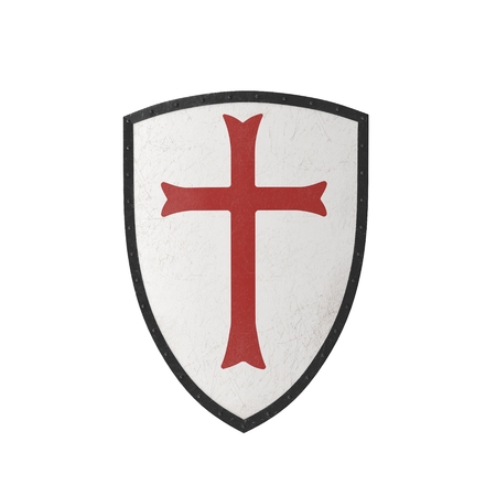 Knights Templar Shield on white. 3D illustrationの写真素材