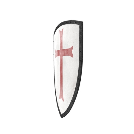 Knights Templar Shield on white. 3D illustrationの写真素材