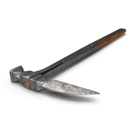 Medieval Military Hammer on white background. 3D illustration