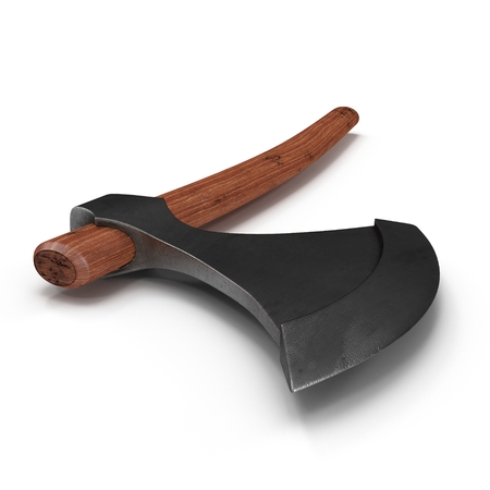 Swedish Viking Axe on white. 3D illustrationの写真素材