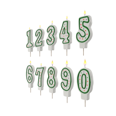 Birthday Number Candles Set on white background. 3D illustrationの写真素材