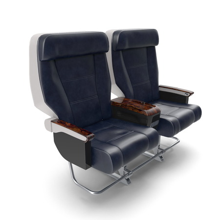 First Class Passenger Double Aircraft Seat. 3D Illustrationの写真素材