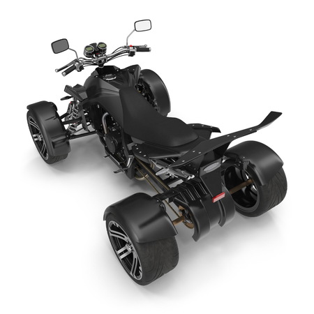 Racing Quad Bike Isolated On White Background 3D Illustrationの写真素材